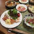 サーモンムニエル＆海老グラタンの晩ご飯　と　お隣の薔薇の花♪