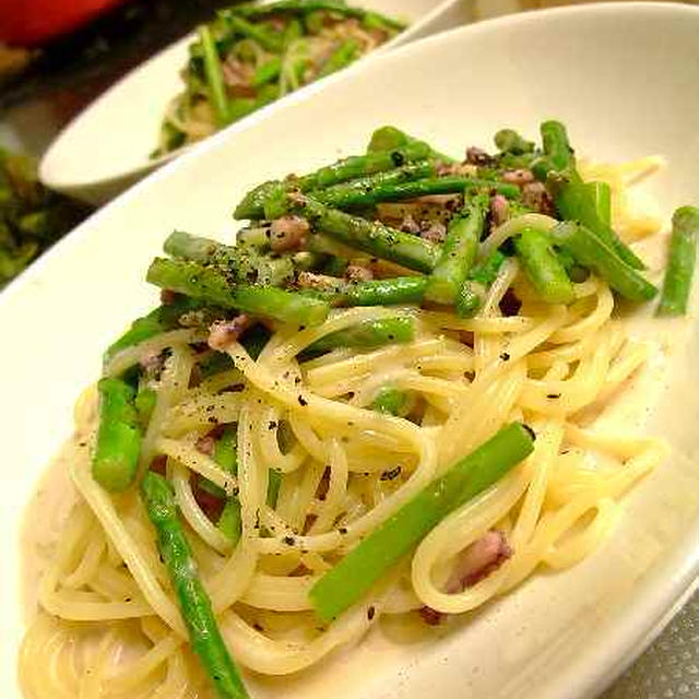 塩辛クリームパスタで(=^～^)o∀ウィー