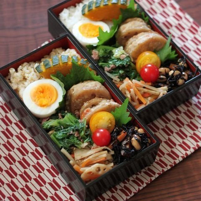 海老ﾌﾟﾘｯ れんこん挟み焼き ✿ ﾐﾆ野菜そばｾｯﾄ♪