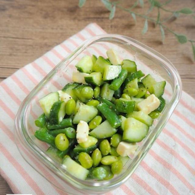 【レシピ】グリーン野菜とチーズのオイル和え