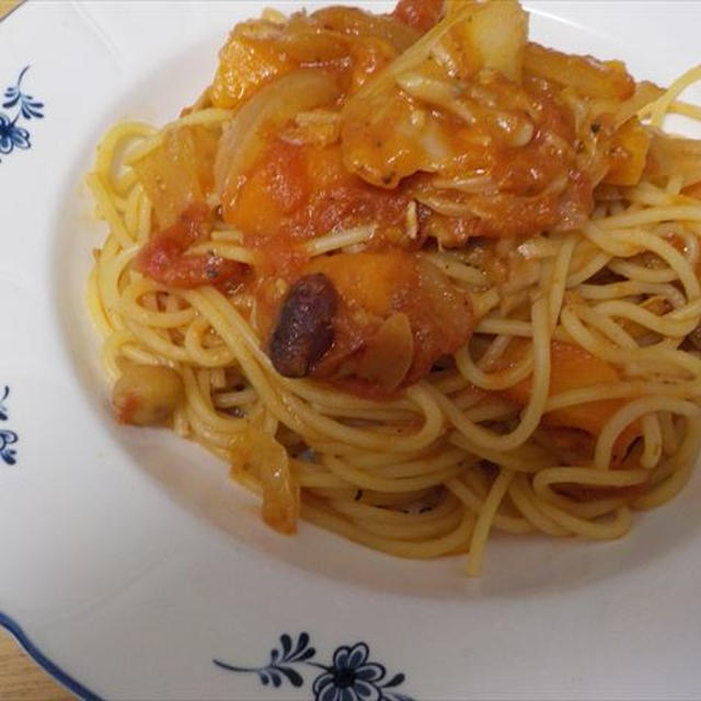 リメイク料理deトマトソースのスパゲティ