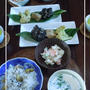 ＊栗ごはん、鱈の白と黒ゴマ揚げ、サイコロポテトサラダ、豆腐とコーンとベーコンのミルクスープ