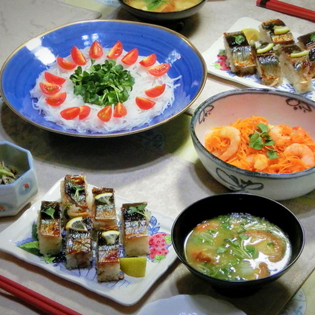 焼き秋刀魚の押しずし（つくレポ）