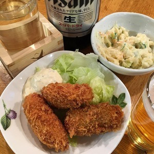 上六のハイハイタウンの「まもる」でカキフライ