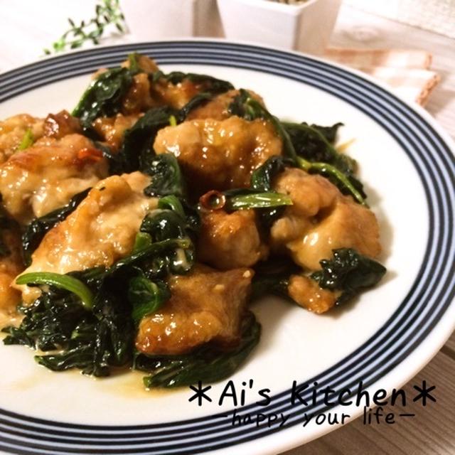 ご飯がすすむ！鶏肉とほうれん草のオイマヨ炒め♡