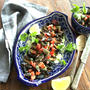 Dry Rub Portobello Steak with Black Grape Salsaきのこスパイスステーキ、葡萄サルサのっけ