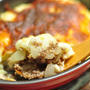 【ひき肉とマッシュポテトの重ね焼き】で晩ごはん