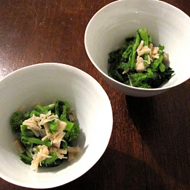 菜の花のホタテ缶あえ　ゆずこしょう風味