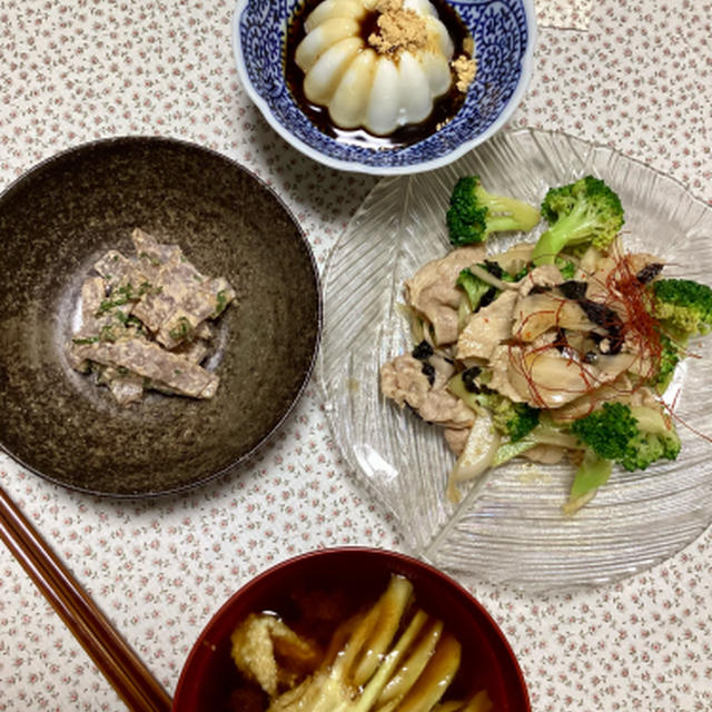 9月前半の教室、初秋の和食の献立です