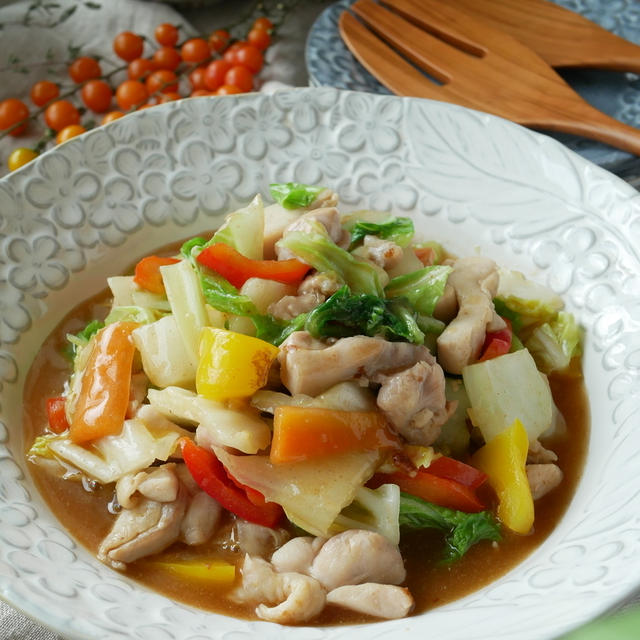 白菜と鶏肉のつやピカあんかけ♪