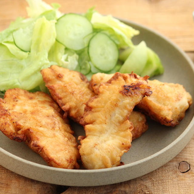 鶏むね肉やわらか術で味付き鶏天