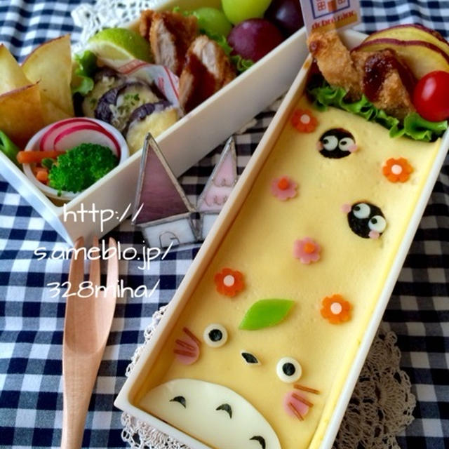 オムライスで♡トトロとまっくろくろすけのお弁当
