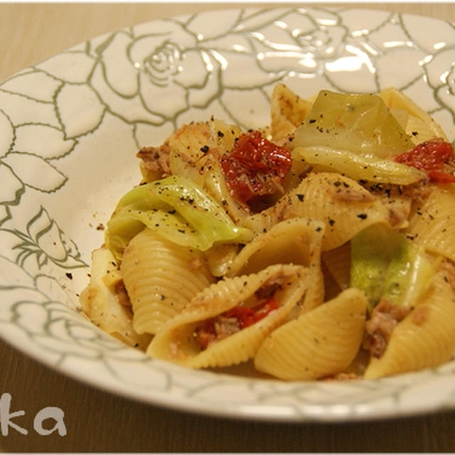 簡単■ ツナキャベトマのさっぱり柚子胡椒・和風パスタ（パ酢タ） ■