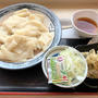 ひもかわうどんと舞茸天ぷら（赤城高原SA下り　関越道）