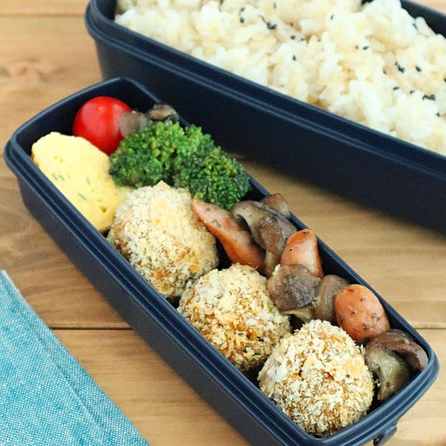 【#高校生弁当】カレー風味のかぼちゃコロッケ弁当♪