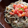 茸のマリネの冷たいパスタ