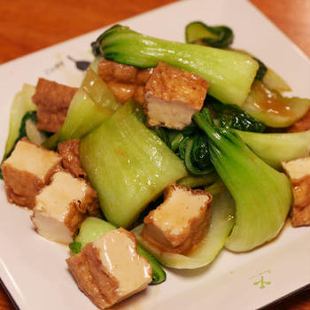 厚揚げと青梗菜の炒め物〜♪