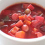 ビーツで美パワーを！コロコロ野菜の真っ赤なスープ