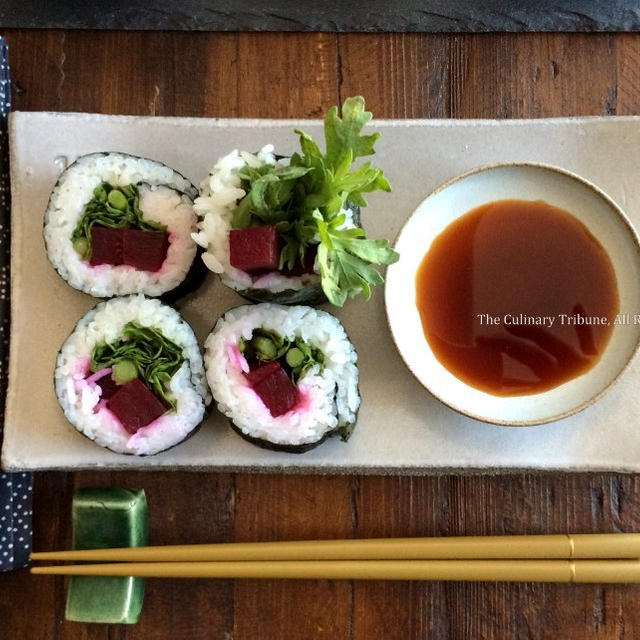 Beet Shungiku Sushi Rollビーツ春菊寿司