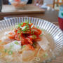 ヤマキのレシピで冷麺風白だしそうめん、昨日の昼ごはん