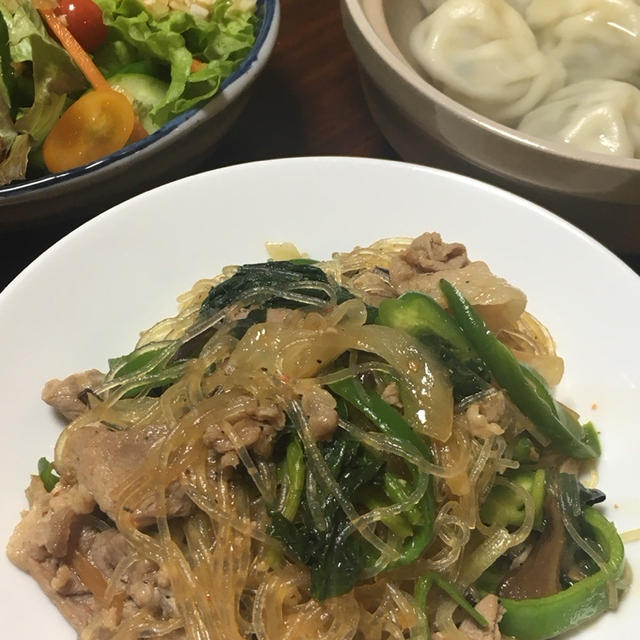美味しいと好評！韓国料理（チャプチェ）で晩御飯♡