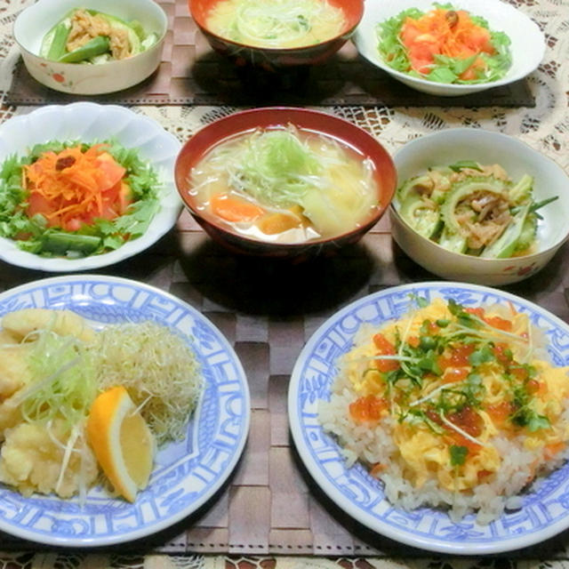 鶏天　　　　　　　　　　ちらし寿司
