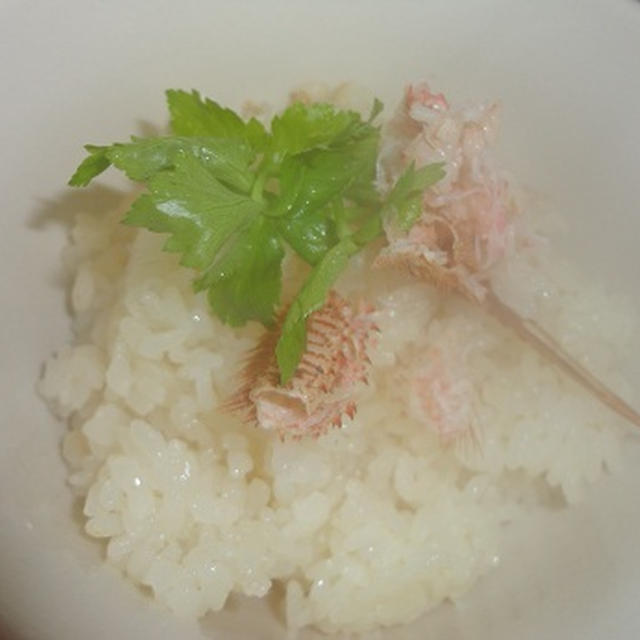 蟹の残りの殻で白だし炊き込みご飯★