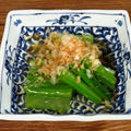 きしめんの具として葉っぱの部分を取られちゃった小松菜のその後➖小松菜のおひたし。
