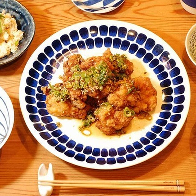 ねぎダレ唐揚げの夕食【お盆の準備を初体験】