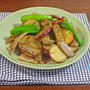 食感最高！豚肉さつまいもと根菜のガリバタ醤油炒め
