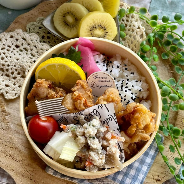 ＊息子も娘も出発！！唐揚げ弁当＊