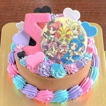 【キミプリ全員集合】キュアズキューン&キッス入りの集合イラストケーキ♡