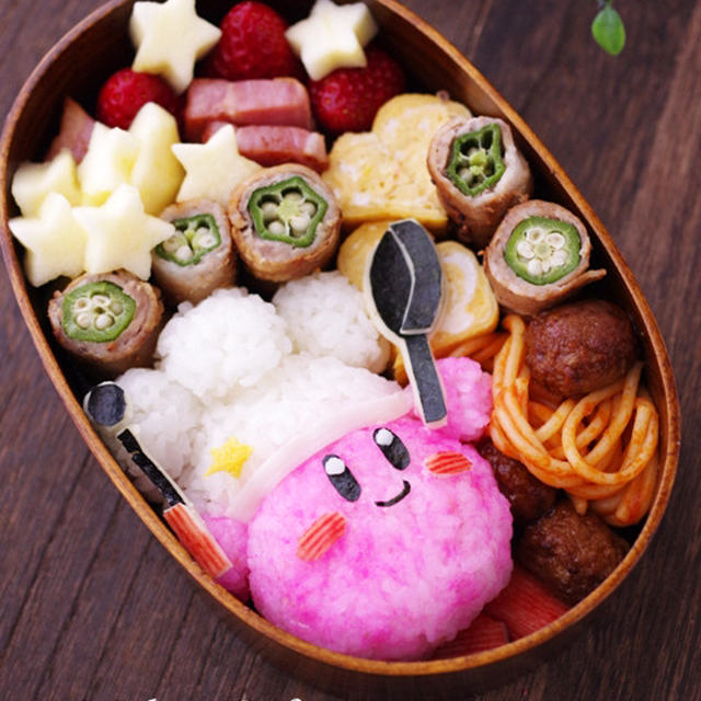 コックカービィのキャラ弁当☆星のカービィのコピー能力おにぎり弁当