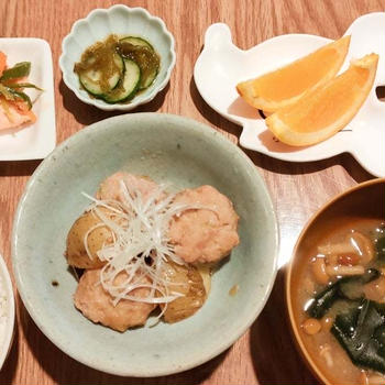 肉団子と塩糀炒め。