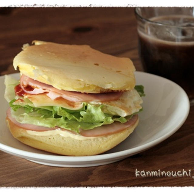 ホットケーキでハンバーガー