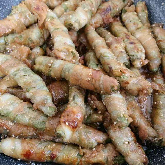 いんげんの肉巻き   照り焼き味