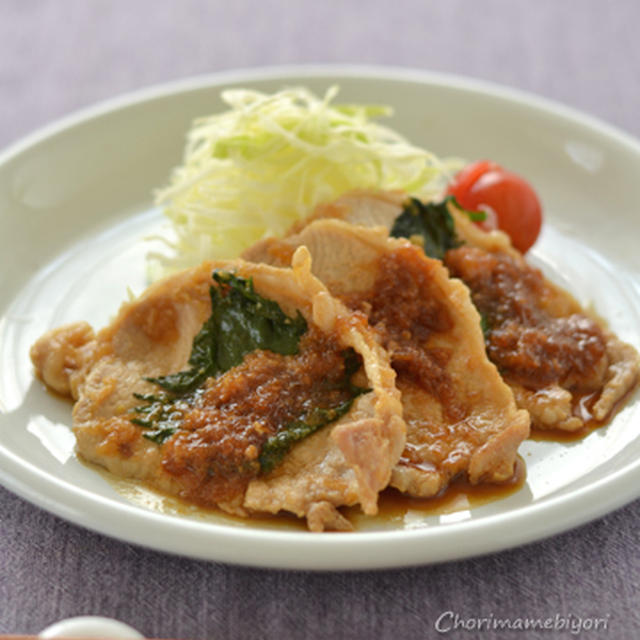 豚肉の大葉しょうが焼き。-特集レシピ-　晩ご飯は豚汁、アルバムはカレー風味塩手羽。