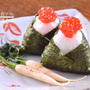 筋子おにぎりと漬物で朝ごはん