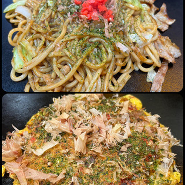 近所のお好み焼き屋「たんぽぽ」でフルコース