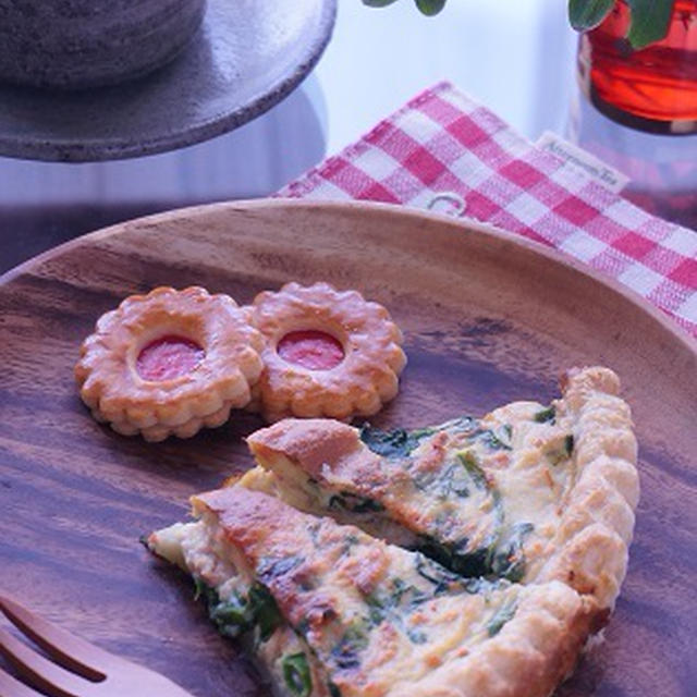 菜の花と鮭フレークのお豆腐キッシュ