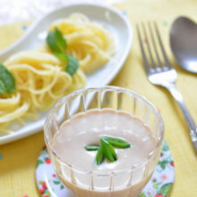 お豆腐でヘルシーに♪クリーミーなつけスパゲティー✿