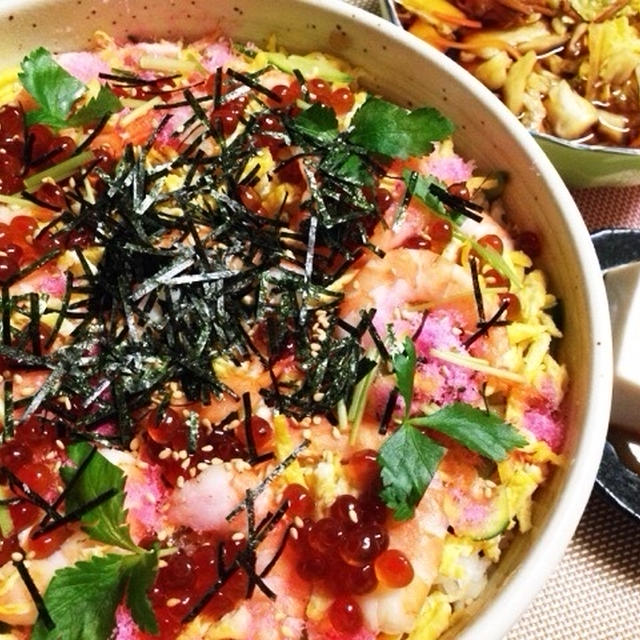 ひな祭りの晩ごはんよぉ(^o^)