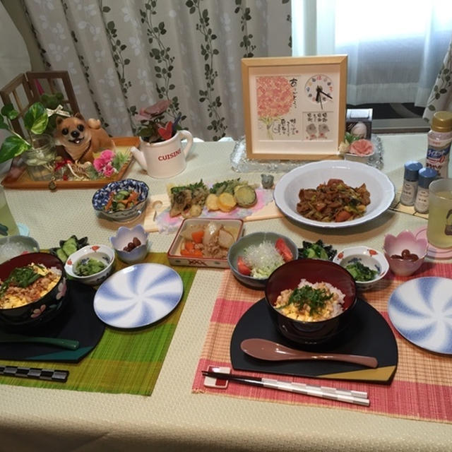 梅そぼろご飯&野菜たっぷりこてっちゃん