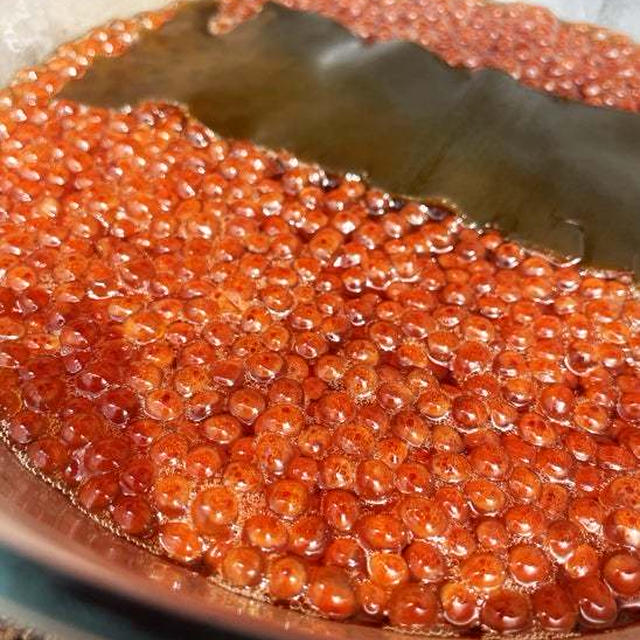 いくらの醤油漬け仕込み完了！