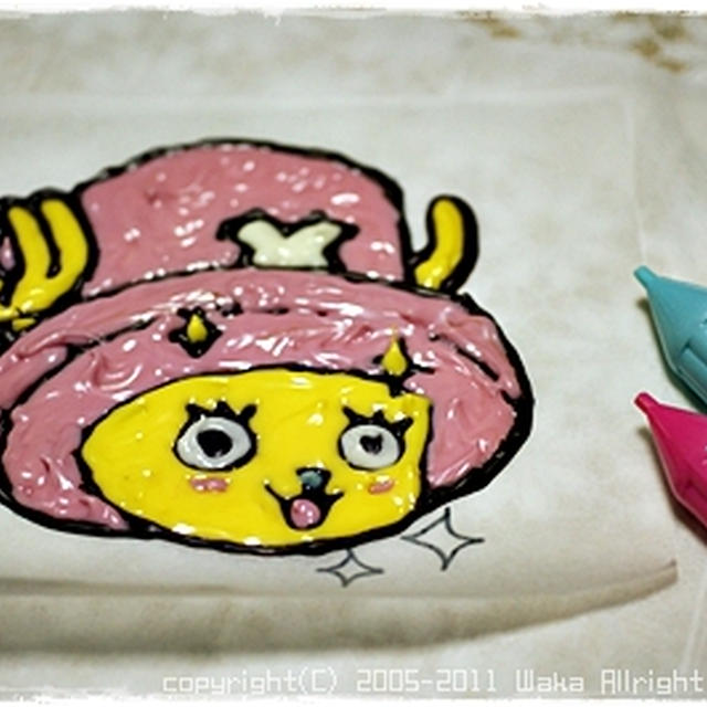 ■ワンピース・チョッパーのデコケーキ作り♪■力作(´・ω・`)v