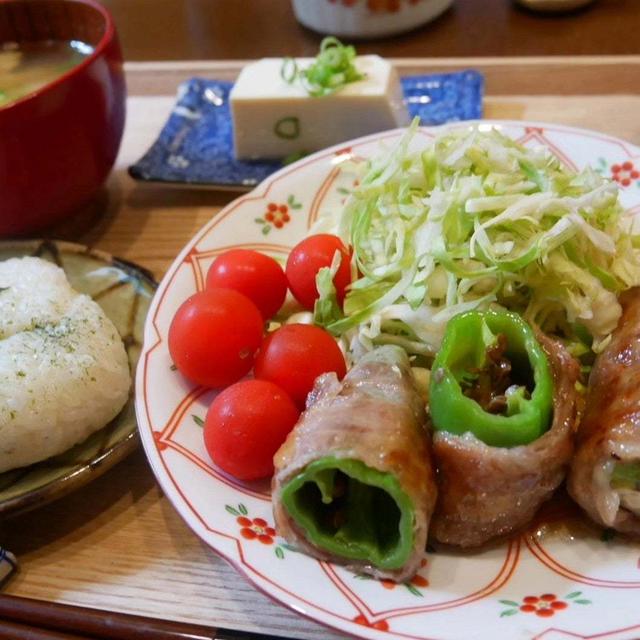 グリーンホルンの肉巻きポン酢照り焼き、夏野菜を使った料理#私のごはん