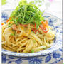 青じそと万能ネギたっぷり明太子豆乳パスタ