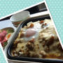 ホットプレートでチーズカレードリア卵乗せ