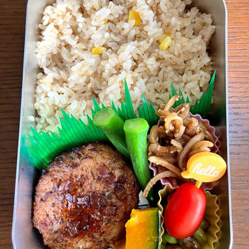 ハンバーグ弁当と着物
