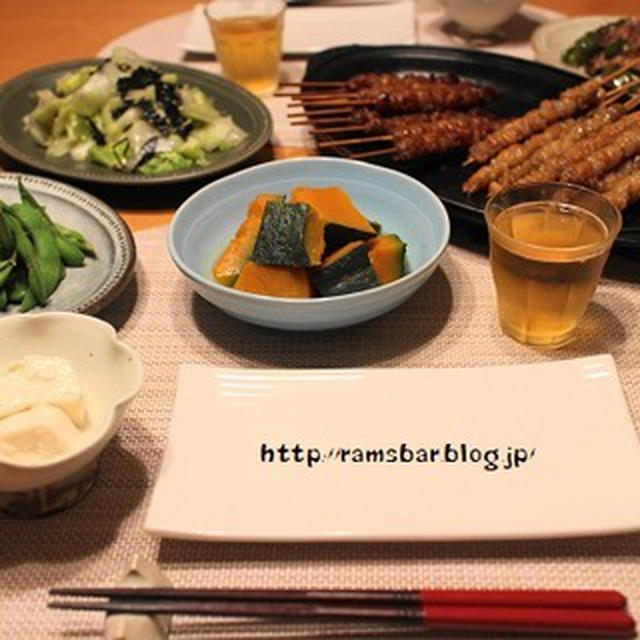 『鶏皮ぐるぐる』の献立。